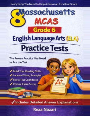 8-Massachusetts-MCAS Grade 6 Reading Language Arts Practice Tests cover