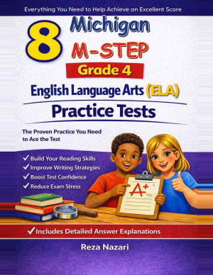 8 Michigan M-STEP English Language Arts (ELA) Grade 4: Full Practice Tests cover
