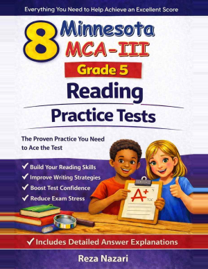 8 Minnesota MCA-III Reading Grade 5: Full Practice Tests cover
