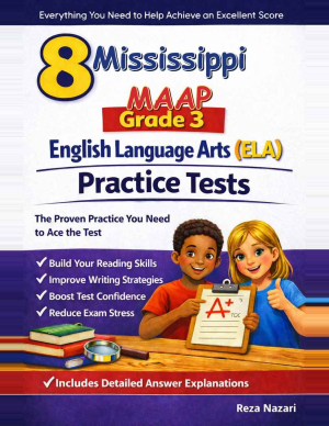 Mississippi MAAP Grade 3 ELA: 8 Full Practice Tests cover