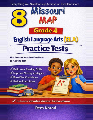 8 Missouri MAP English Language Arts (ELA) Grade 4: Full Practice Tests cover