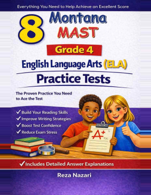 8 Montana MAST English Language Arts (ELA) Grade 4: Full Practice Tests cover