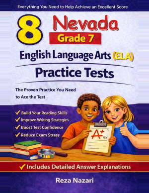 8 Nevada Smarter Balanced Grade 7 English Language Arts (ELA) Practice Tests cover