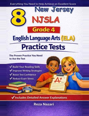 8 New Jersey NJSLA English Language Arts (ELA) Grade 4: Full Practice Tests cover