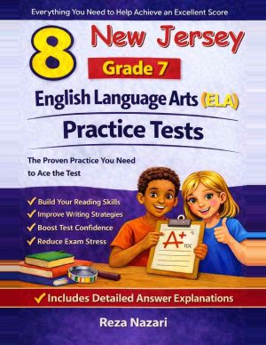 8 New Jersey NJSLA Grade 7 English Language Arts (ELA) Practice Tests cover