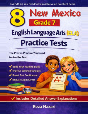 8 New Mexico NM-MSSA Grade 7 English Language Arts (ELA) Practice Tests cover