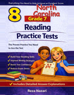 8 North Carolina EOG Grade 7 Reading Practice Tests cover