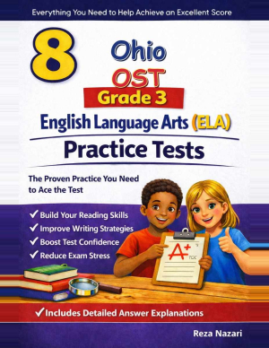 Ohio OST Grade 3 ELA: 8 Full Practice Tests cover