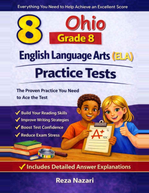 8 Ohio OST Grade 8 English Language Arts (ELA) Practice Tests cover
