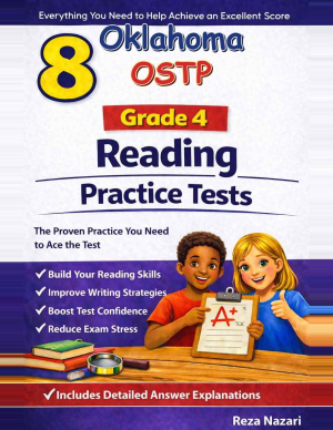 8 Oklahoma OSTP Reading Grade 4: Full Practice Tests cover