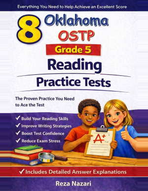 8 Oklahoma OSTP Reading Grade 5: Full Practice Tests cover