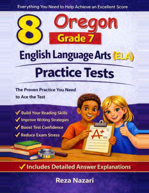 8 Oregon OSAS Grade 7 English Language Arts (ELA) Practice Tests cover