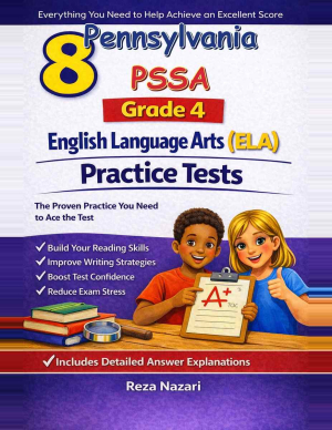 8 Pennsylvania PSSA English Language Arts (ELA) Grade 4: Full Practice Tests cover