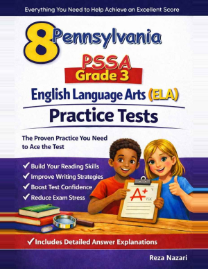 Pennsylvania PSSA Grade 3 ELA: 8 Full Practice Tests cover