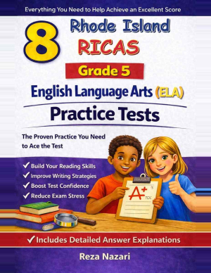 8 Rhode Island RICAS English Language Arts (ELA) Grade 5: Full Practice Tests cover