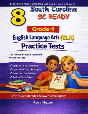 8 South Carolina SC READY English Language Arts (ELA) Grade 4: Full Practice Tests cover