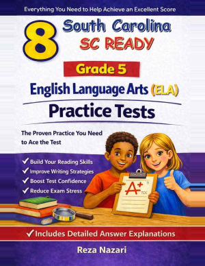 8 South Carolina SC READY English Language Arts (ELA) Grade 5: Full Practice Tests cover