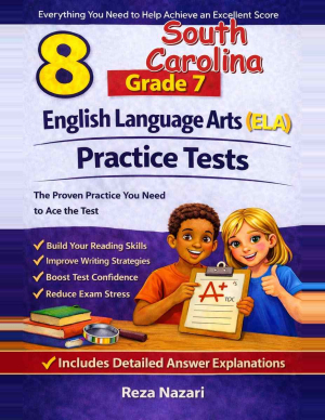 8 South Carolina SC READY Grade 7 English Language Arts (ELA) Practice Tests cover