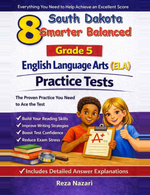 8 South Dakota Smarter Balanced English Language Arts (ELA) Grade 5: Full Practice Tests cover