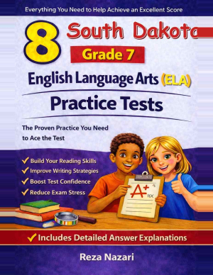 8 South Dakota Smarter Balanced Grade 7 English Language Arts (ELA) Practice Tests cover