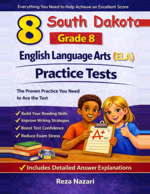 8 South Dakota Smarter Balanced Grade 8 English Language Arts (ELA) Practice Tests cover