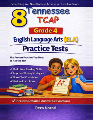 8 Tennessee TCAP English Language Arts (ELA) Grade 4: Full Practice Tests cover