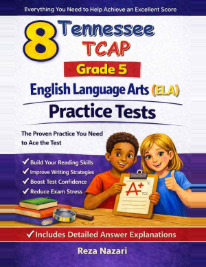 8 Tennessee TCAP English Language Arts (ELA) Grade 5: Full Practice Tests cover