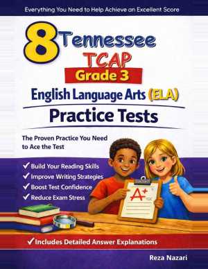 Tennessee TCAP Grade 3 ELA: 8 Full Practice Tests cover