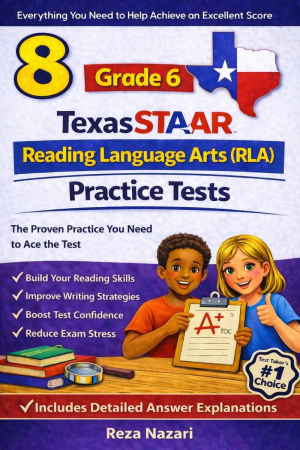 8-Texas-STAAR Grade 6 STAAR Reading Language Arts (RLA) Practice Tests cover