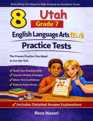 8 Utah RISE Grade 7 English Language Arts (ELA) Practice Tests cover