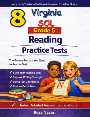 8 Virginia SOL Reading Grade 5: Full Practice Tests cover
