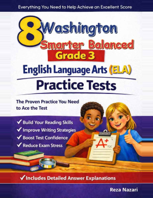 Washington Smarter Balanced Grade 3 ELA: 8 Full Practice Tests cover