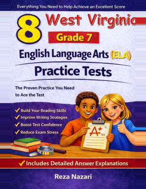 8 West Virginia WVGSA Grade 7 English Language Arts (ELA) Practice Tests cover