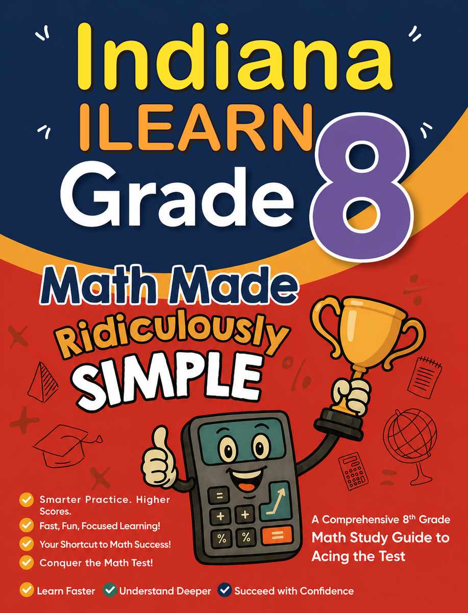 Indiana ILEARN Grade 3 Math Made Ridiculously Simple cover