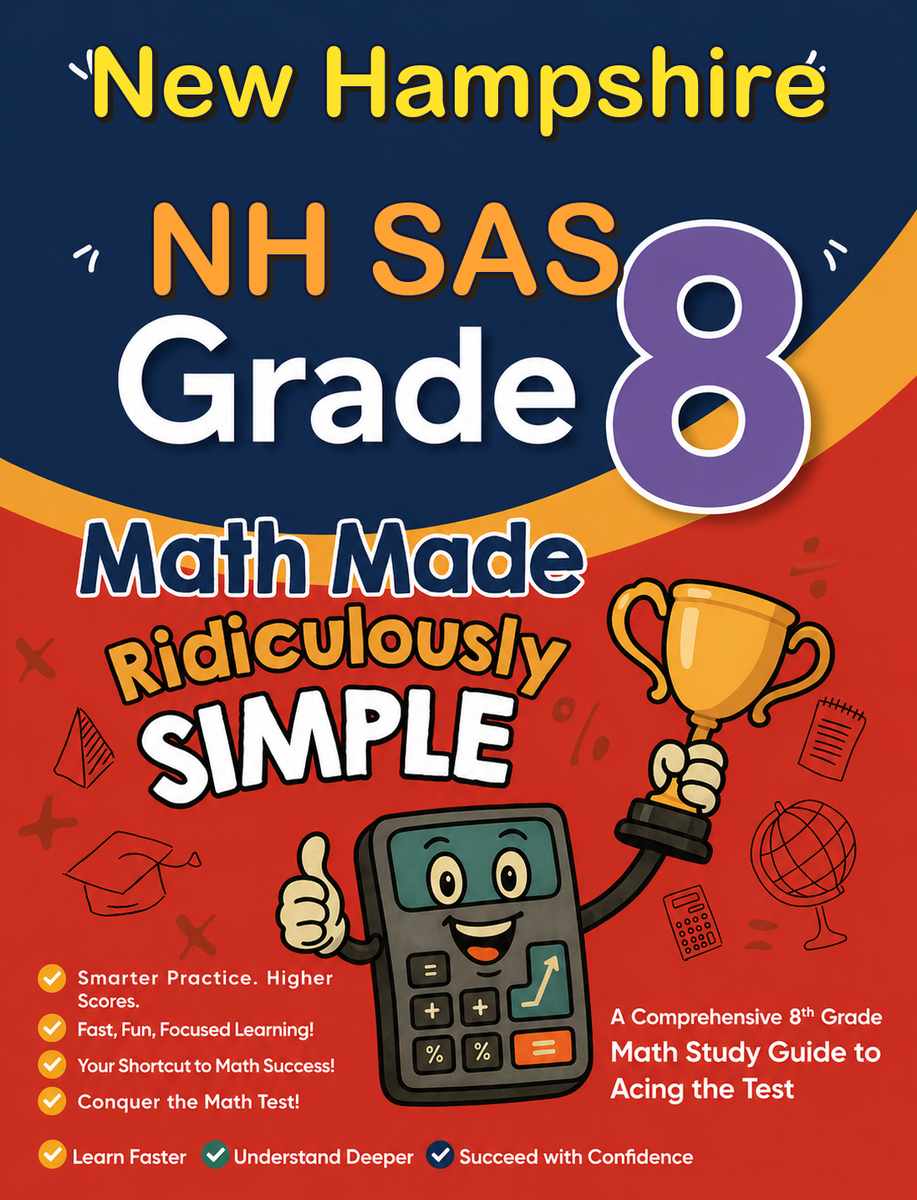 New Hampshire NH SAS Grade 3 Math Made Ridiculously Simple cover