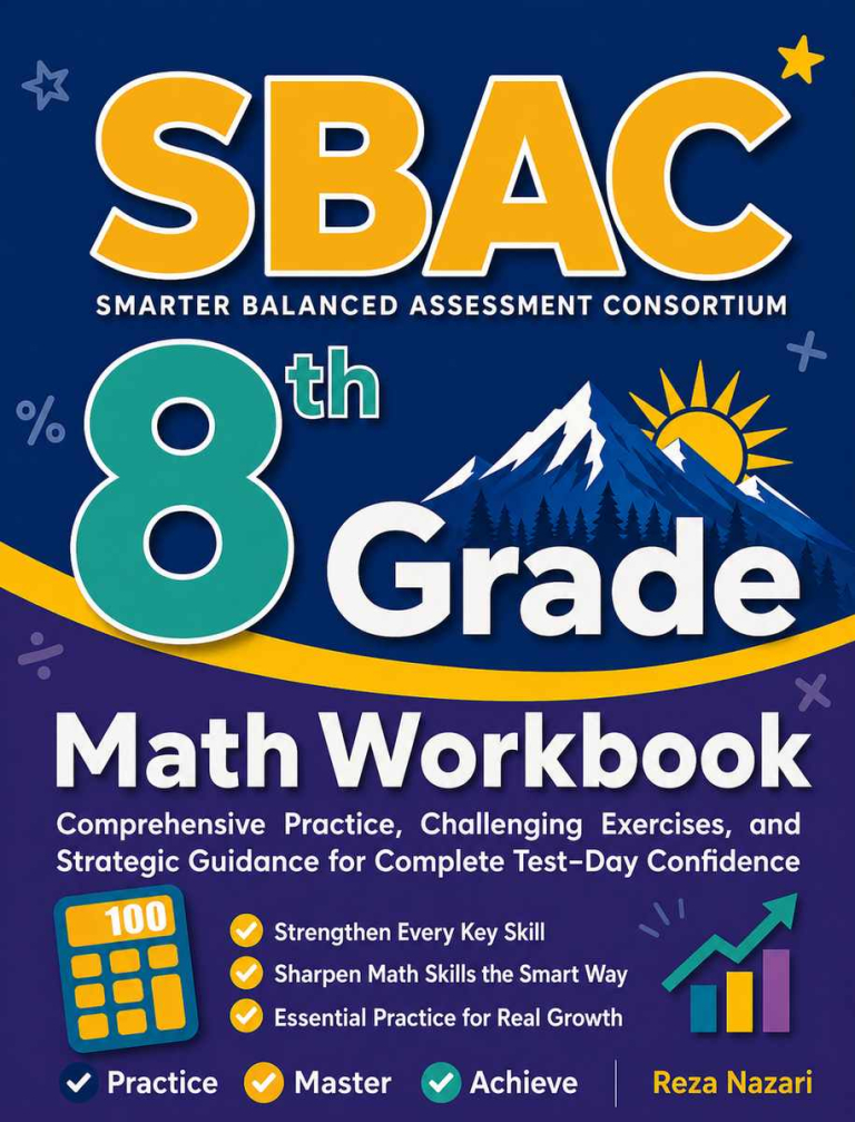 SBAC 8th Grade Math Workbook cover