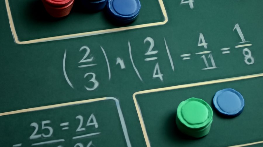Baccarat table with Banker Player and Tie betting areas represented by chips and probability markers