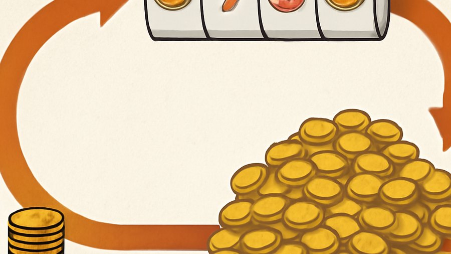 Small starting bankroll cycling through many slot wagers to show turnover