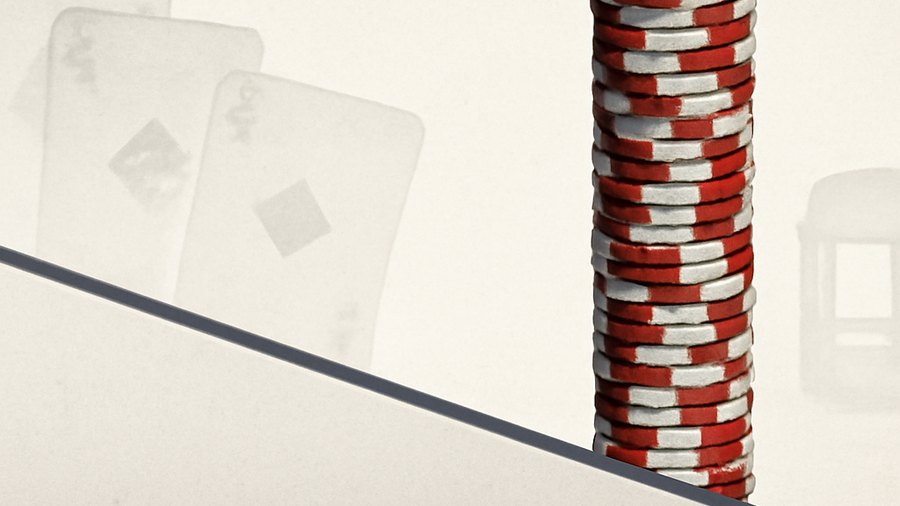 Large casino win spike above a long downward expected value line