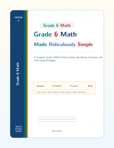 ACT Aspire Grade 6 Math Made Ridiculously Simple cover