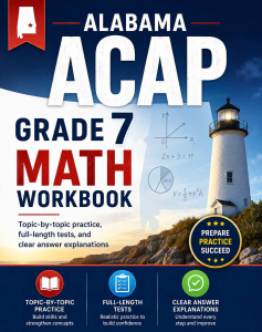 Alabama ACAP 7th Grade Math Workbook cover