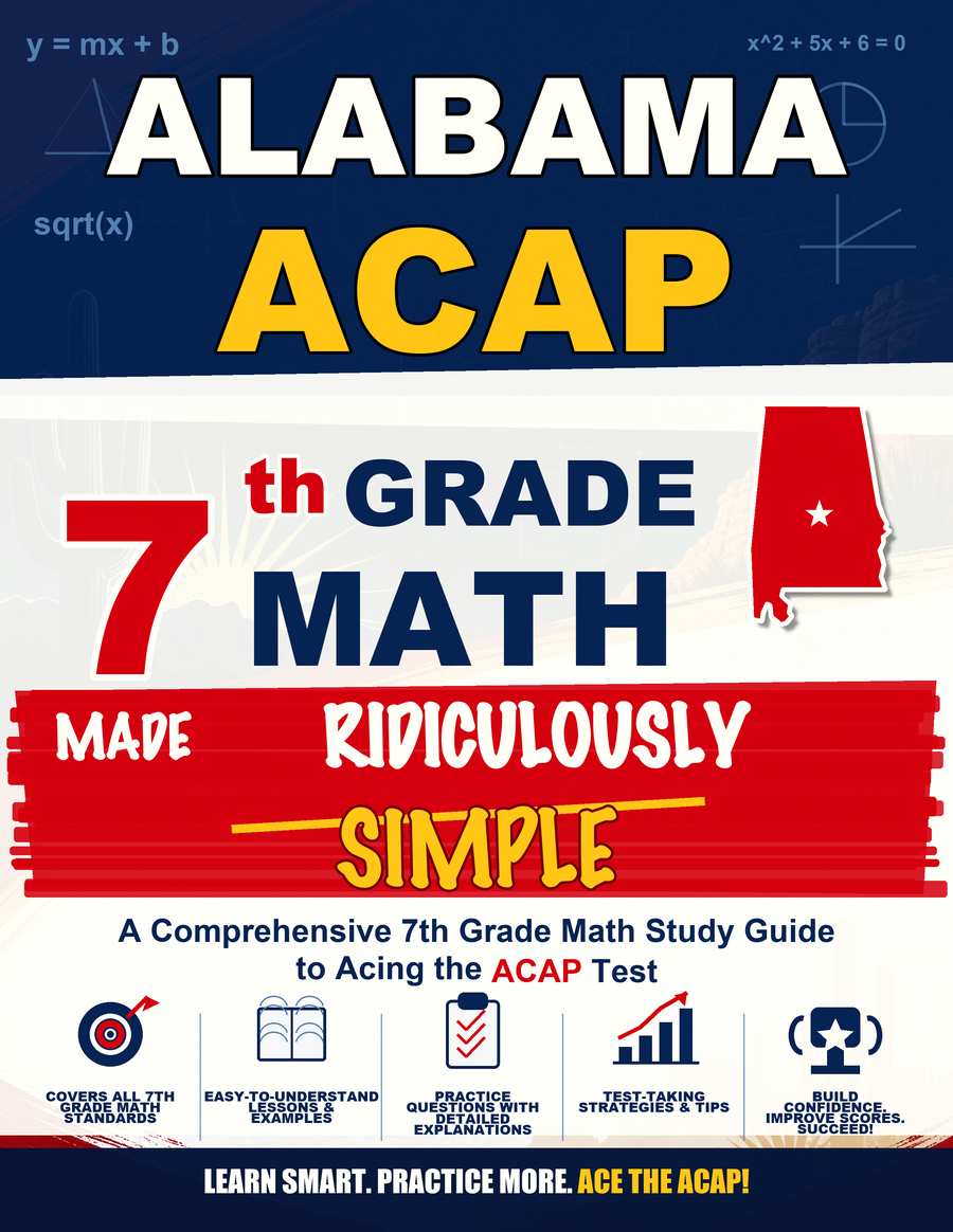 Alabama ACAP Grade 7 Math Made Ridiculously Simple cover