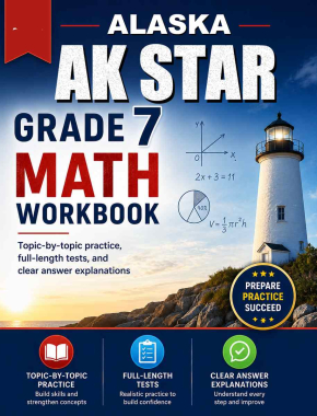 Alaska AK STAR 7th Grade Math Workbook