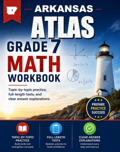 Arkansas ATLAS 7th Grade Math Workbook cover