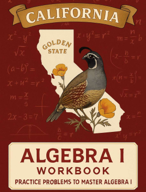 California CAASPP Algebra I Workbook + 2 Full Length Practice Tests