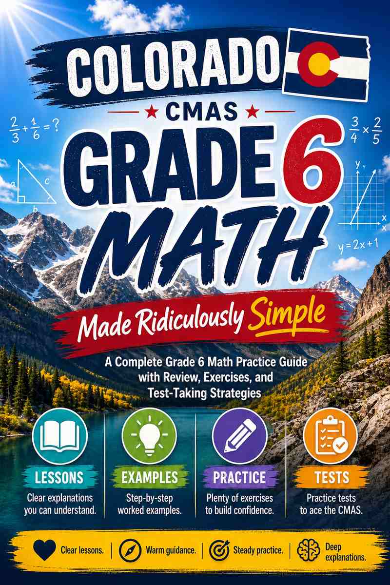 Colorado CMAS Grade 6 Math Made Ridiculously Simple cover