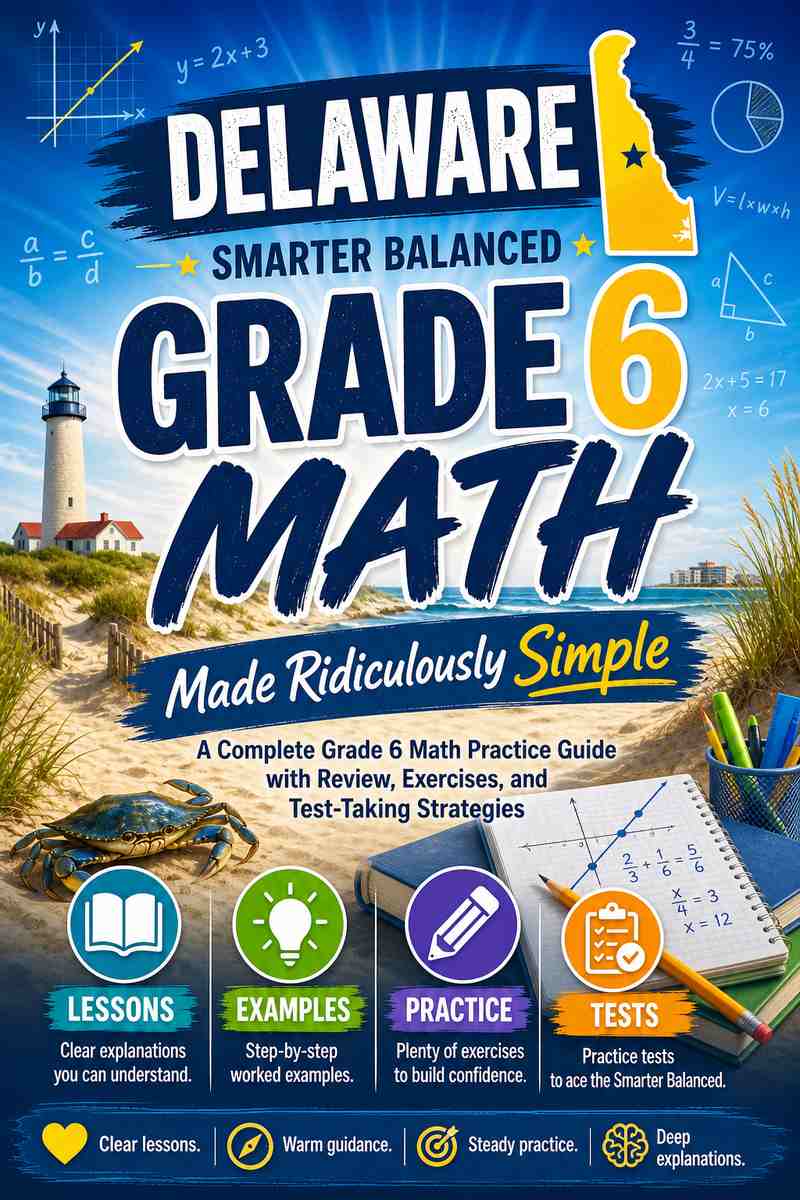 Delaware Smarter Balanced Grade 6 Math Made Ridiculously Simple cover