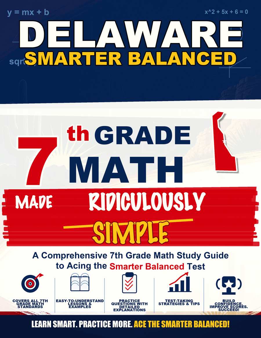 Delaware Smarter Balanced Grade 7 Math Made Ridiculously Simple cover