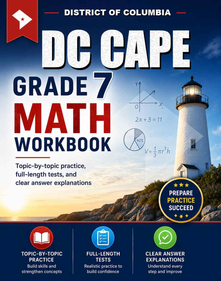 District of Columbia DC CAPE 7th Grade Math Workbook cover