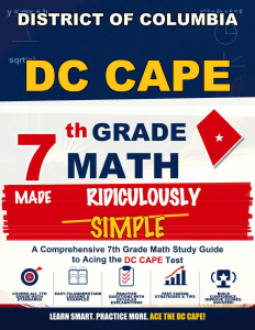 District of Columbia DC CAPE Grade 7 Math Made Ridiculously Simple cover